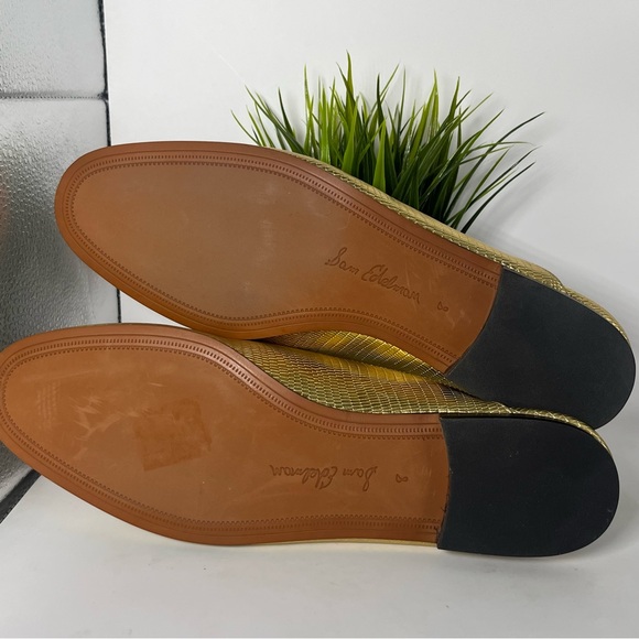 Sam Edelman Linnie Bit Mule Loafers Gold Croc Size 8 - Picture 6 of 7